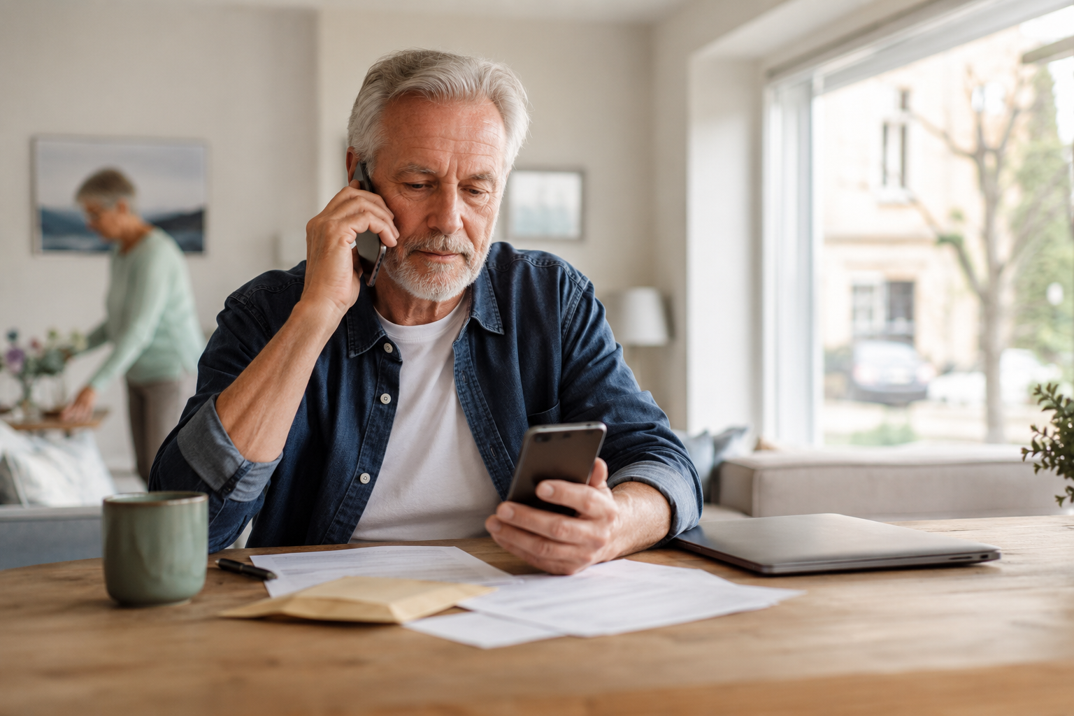 Personne préparant la résiliation de son forfait mobile