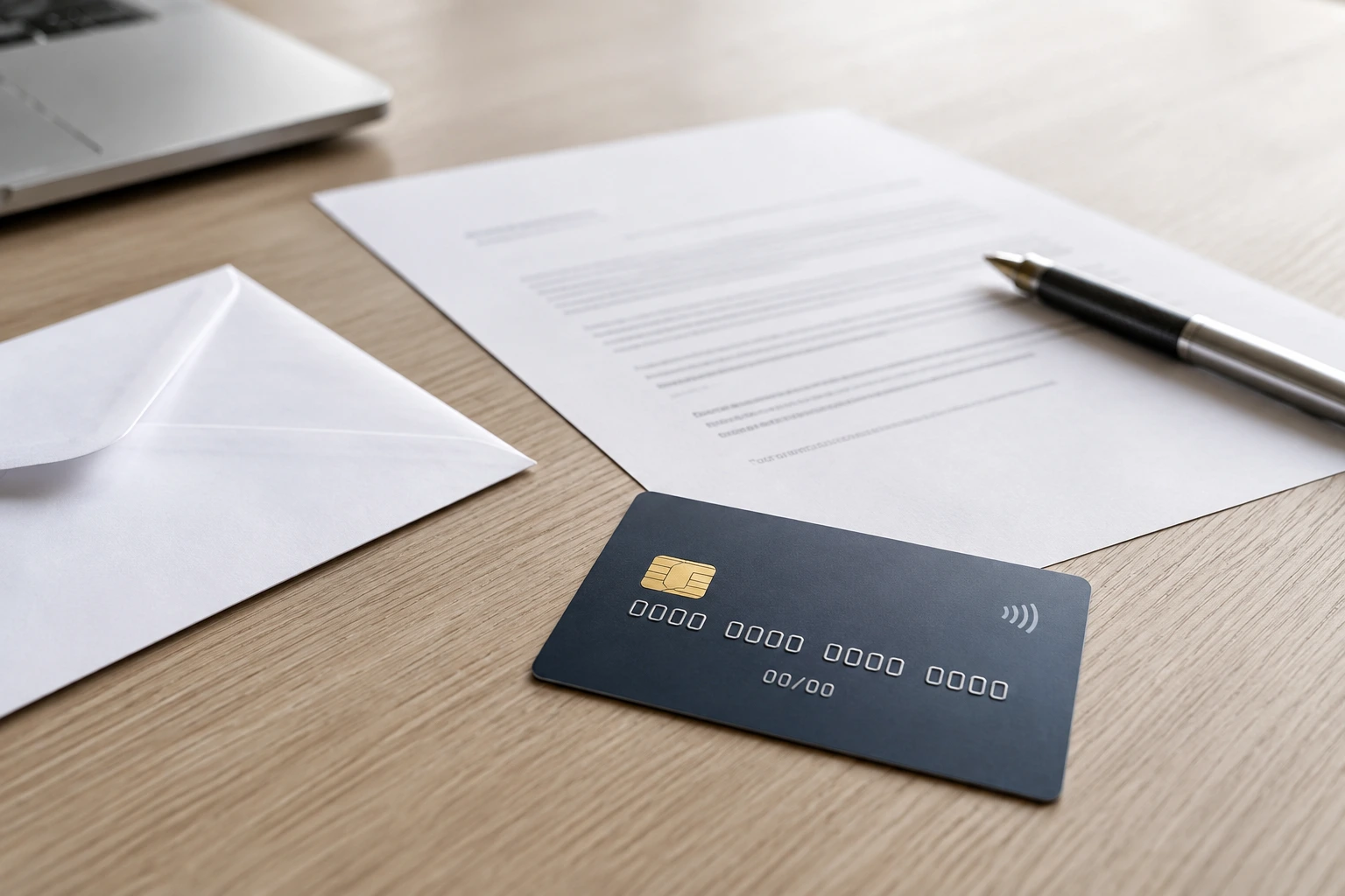 Carte bancaire, contrat et courrier pour résilier un produit bancaire ou une assurance
