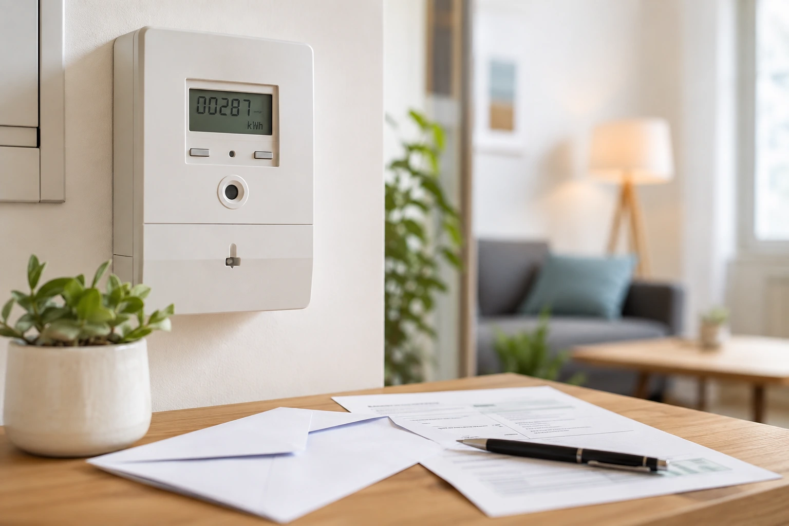 Compteur d’électricité et facture pour résilier un contrat d’énergie