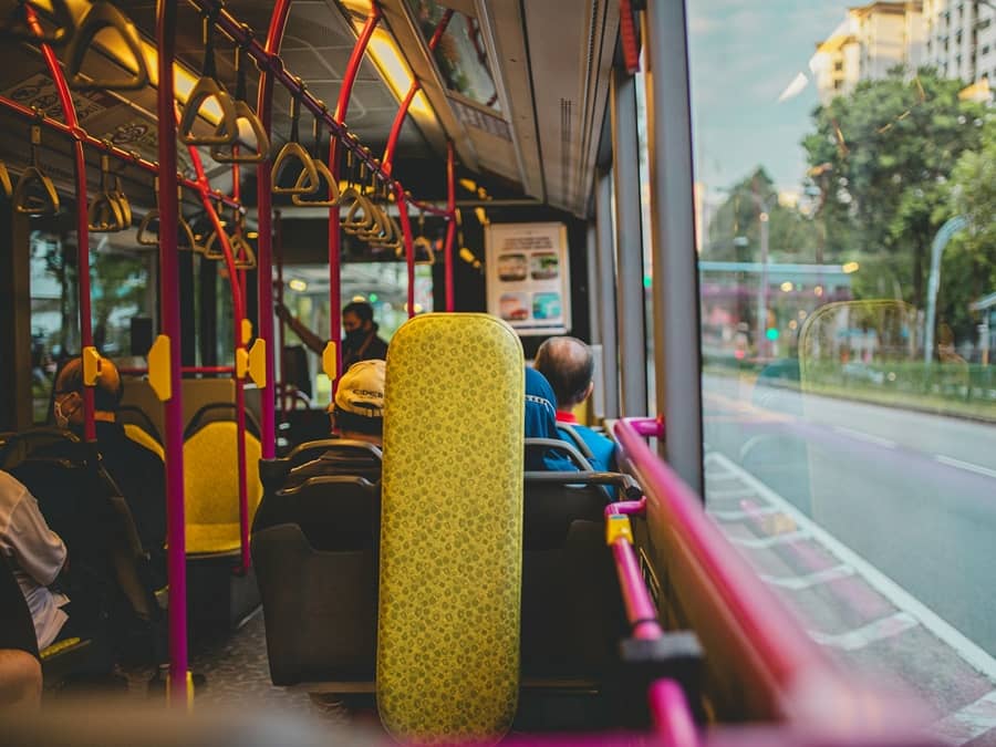 intérieur d'un bus du réseau SIBRA