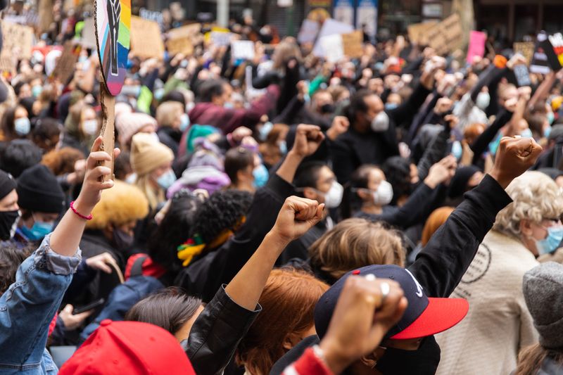 membres de la CGT pendant une manifestation